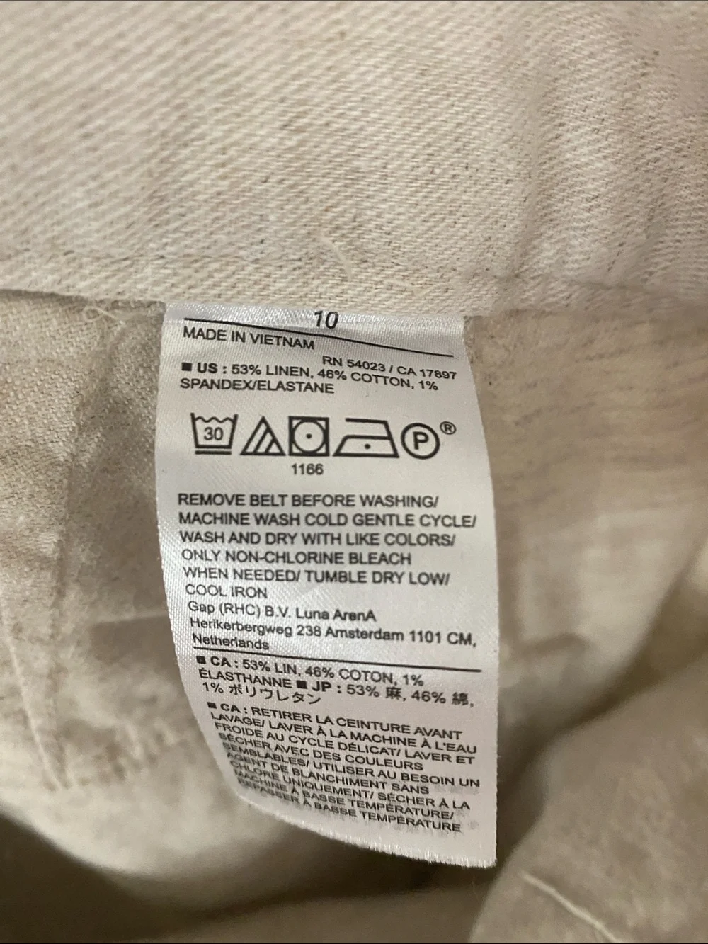 Banana Republic Light Beige Linen-Blend Chinos